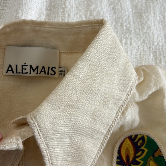 ALÉMAIS Isabella paneled floral-print linen blouse size 6 AUS - Picture 13 of 13